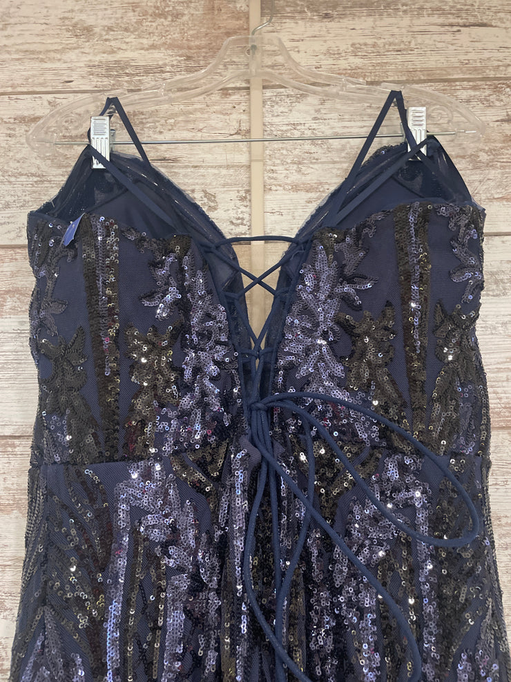 NAVY SPARKLY LONG DRESS (NEW)