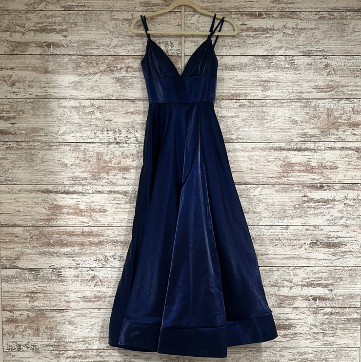 NAVY A LINE GOWN