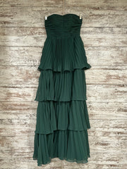 GREEN TIERED A LINE GOWN