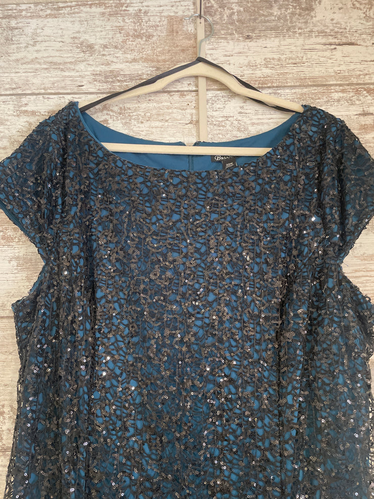 TEAL/BLACK LONG DRESS (NEW)