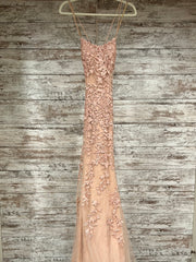 PINK/FLORAL LONG EVENING GOWN