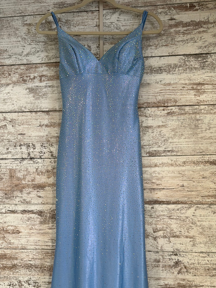 BLUE SPARKLY LONG EVENING GOWN