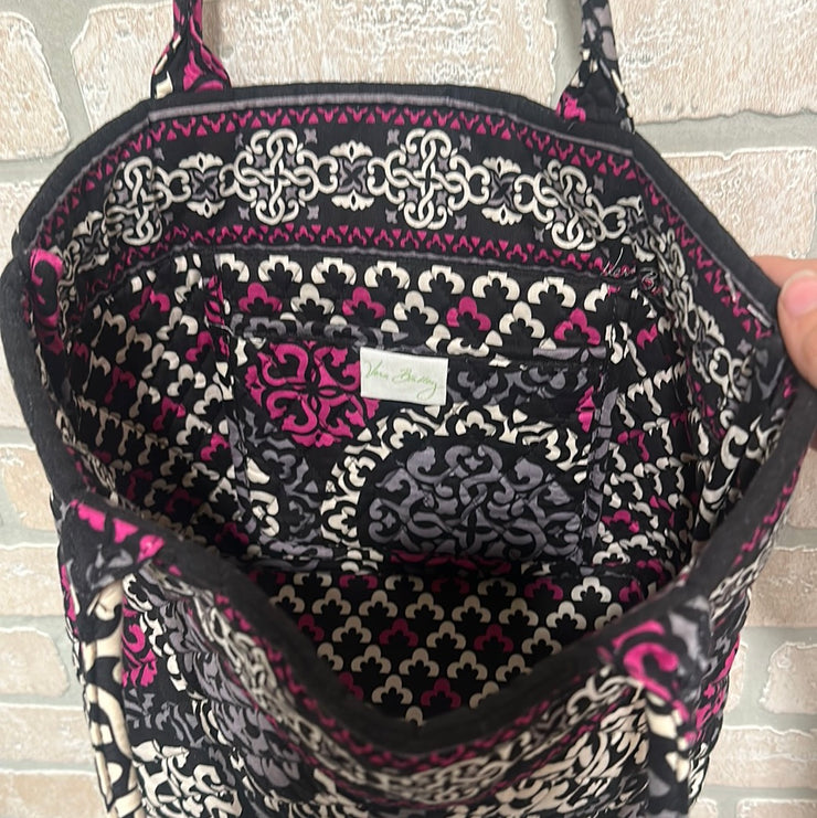 BLACK/PINK QUILTED TOTE