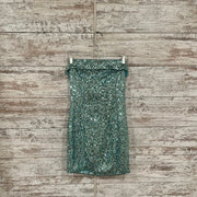 GREEN SEQUIN SHORT DRESS