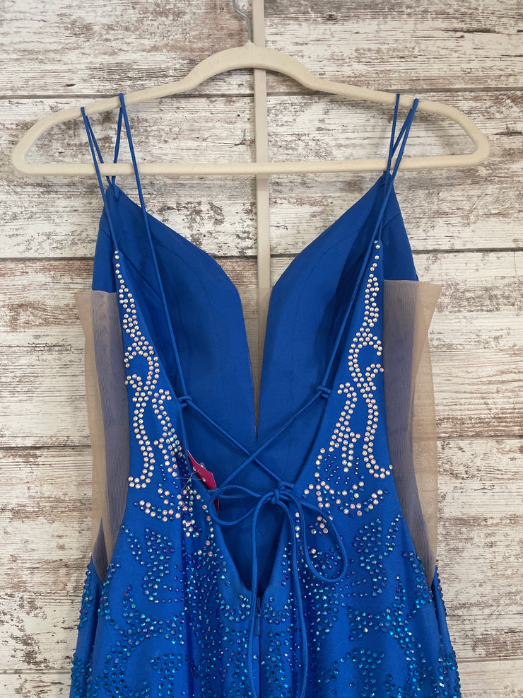 ROYAL BLUE SPARKLY LONG DRESS