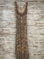 TAN/BROWN BEADED LONG DRESS