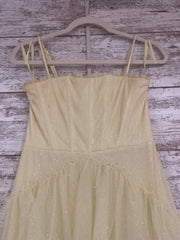 YELLOW SPARKLY TIERED A LINE