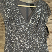 GRAY SEQUIN LONG DRESS-NEW$329