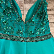 GREEN A LINE GOWN