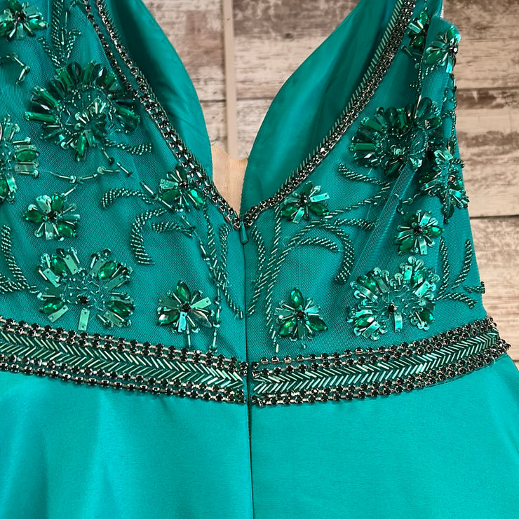 GREEN A LINE GOWN