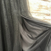 BLACK SPARKLY A LINE GOWN