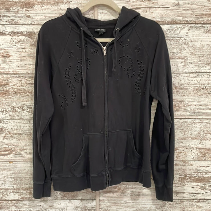 BLACK ZIP UP HOODIE