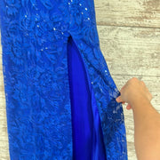 ROYAL BLUE LONG EVENING GOWN