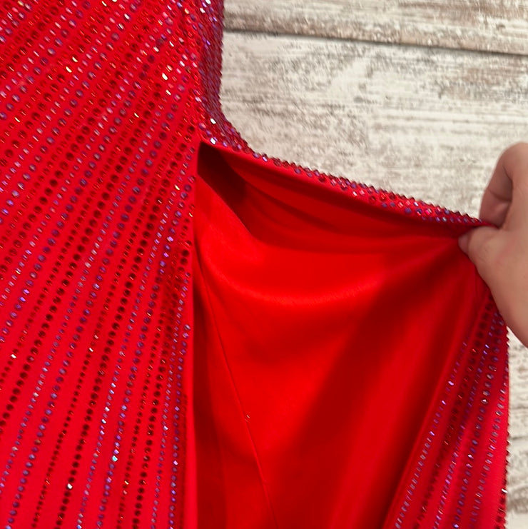 RED SPARKLY LONG DRESS