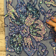 BLUE/PINK SEQUIN LONG DRESS