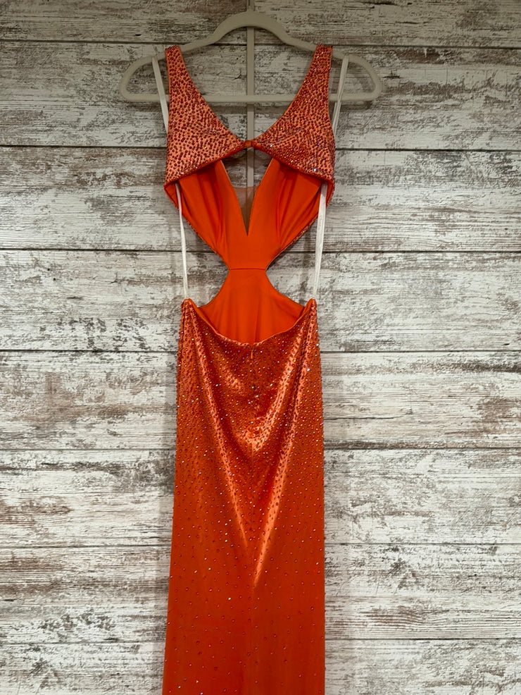 ORANGE SPARKLY LONG DRESS