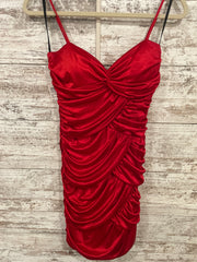 RED SATIN SHORT DRESS