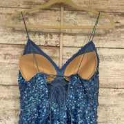 BLUE FULL SEQUIN LONG DRESS