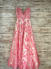 PINK/WHITE A LINE GOWN