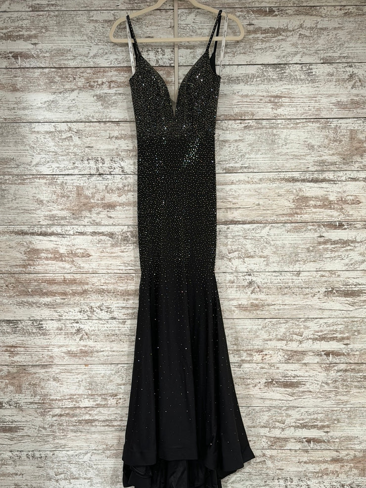 BLACK BEADED SPARKLY LONG DRES