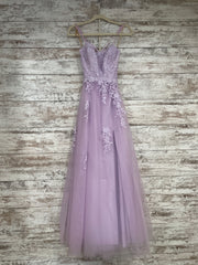 LAVENDER/FLORAL A LINE GOWN