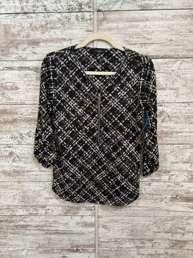 BLACK/GOLD LONG SLEEVE TOP