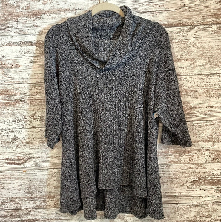 GRAY COWL NECK SWEATER