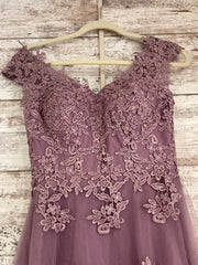 LAVENDER/FLORAL A LINE GOWN