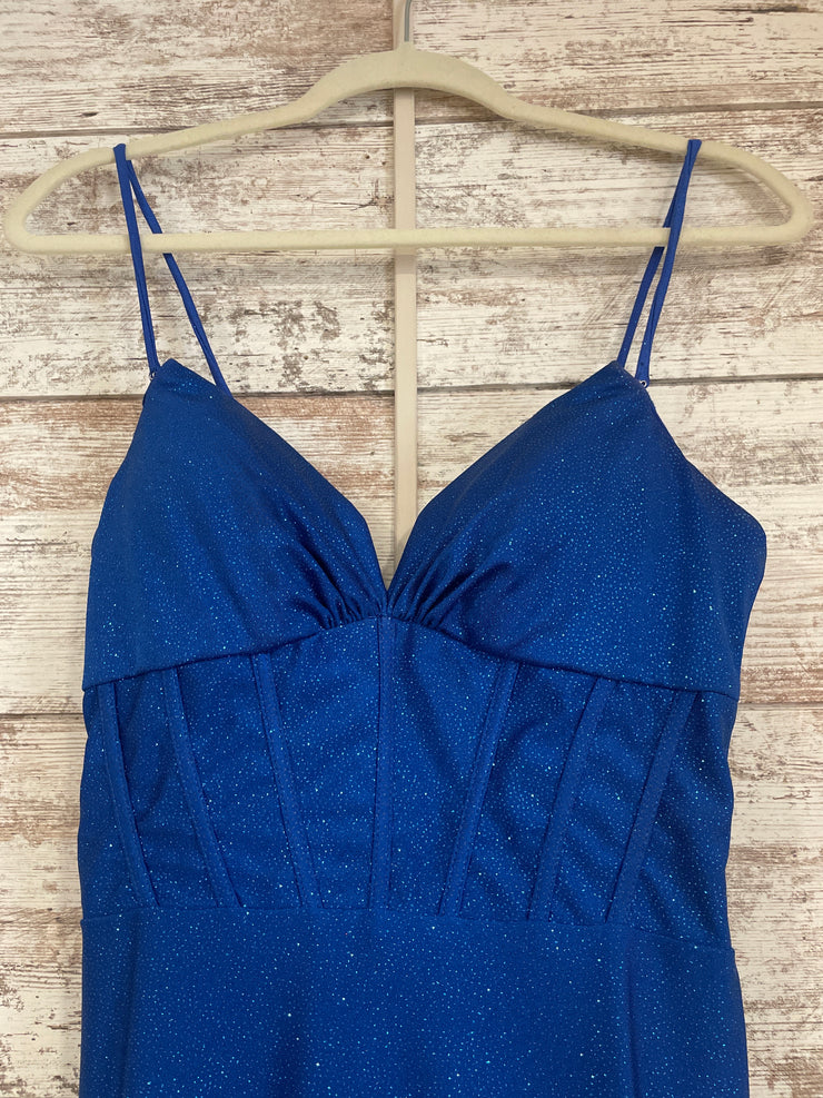 ROYAL BLUE SPARKLY LONG DRESS