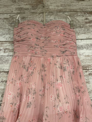 PINK/FLORAL PLEATED A LINE-NEW