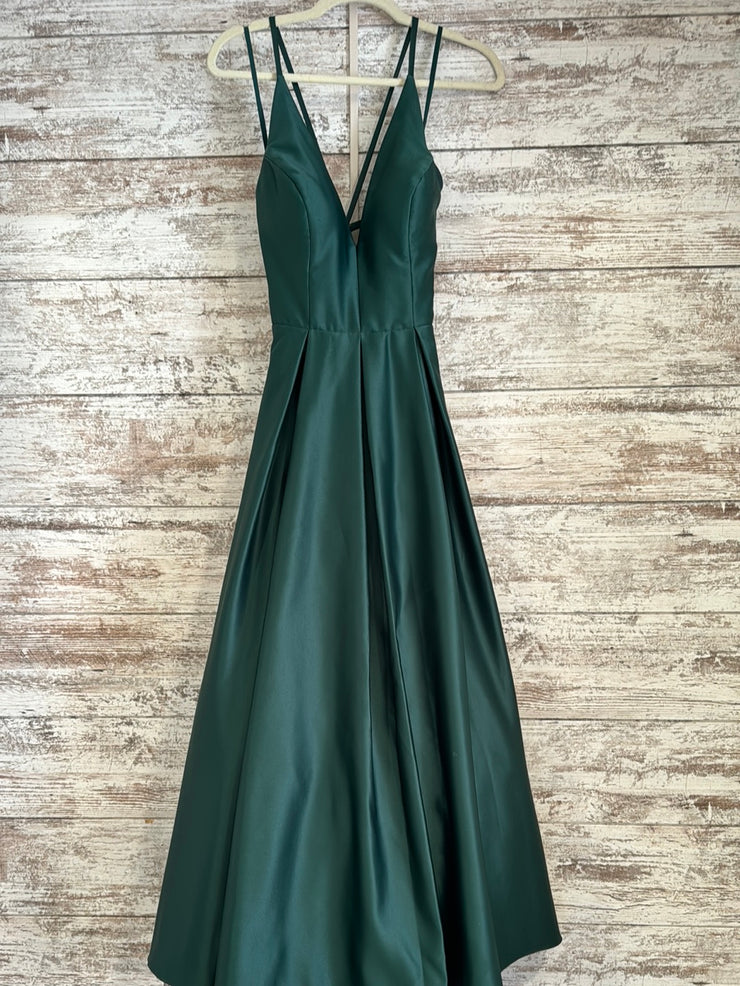 GREEN A LINE GOWN