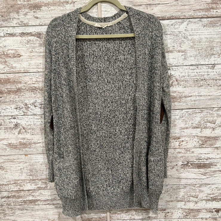 GRAY/BLACK OPEN CARDIGAN