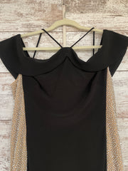 BLACK/SILVER LONG EVENING GOWN