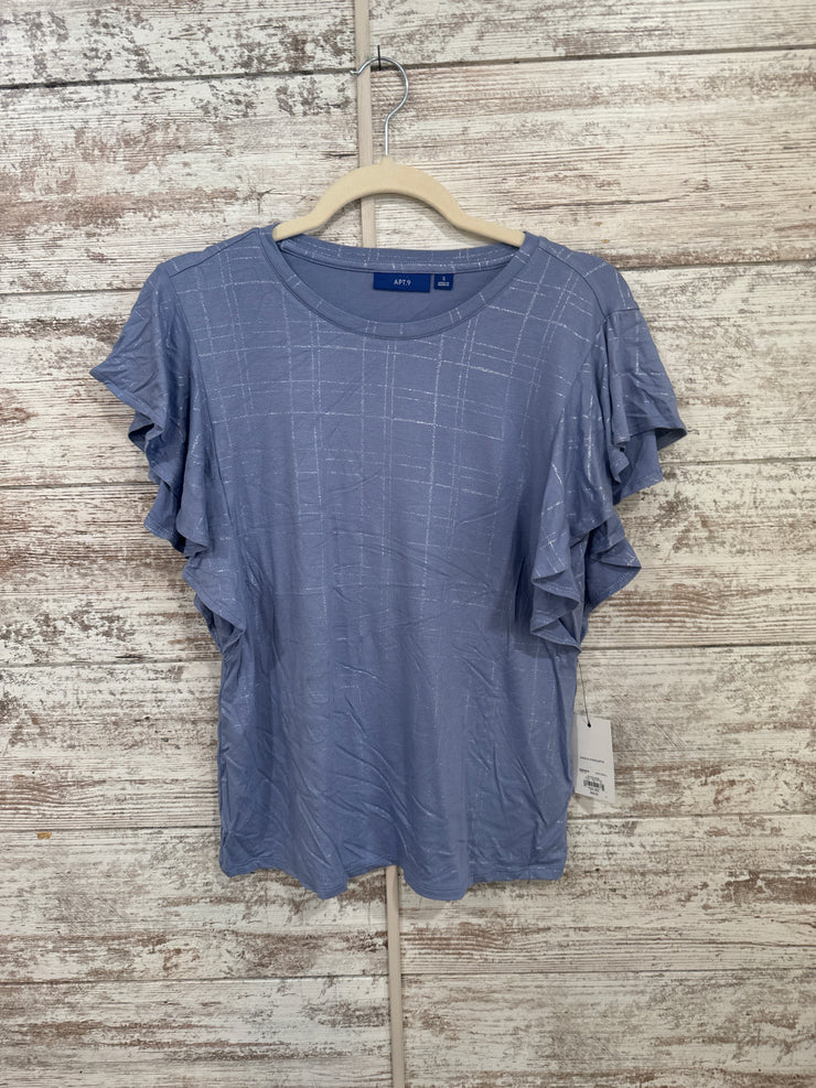 BLUE SHORT SLEEVE TOP-NEW$30