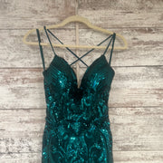 GREEN FULL SEQUIN LONG DRESS