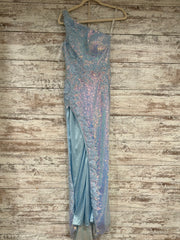 BLUE SEQUIN LONG EVENING GOWN