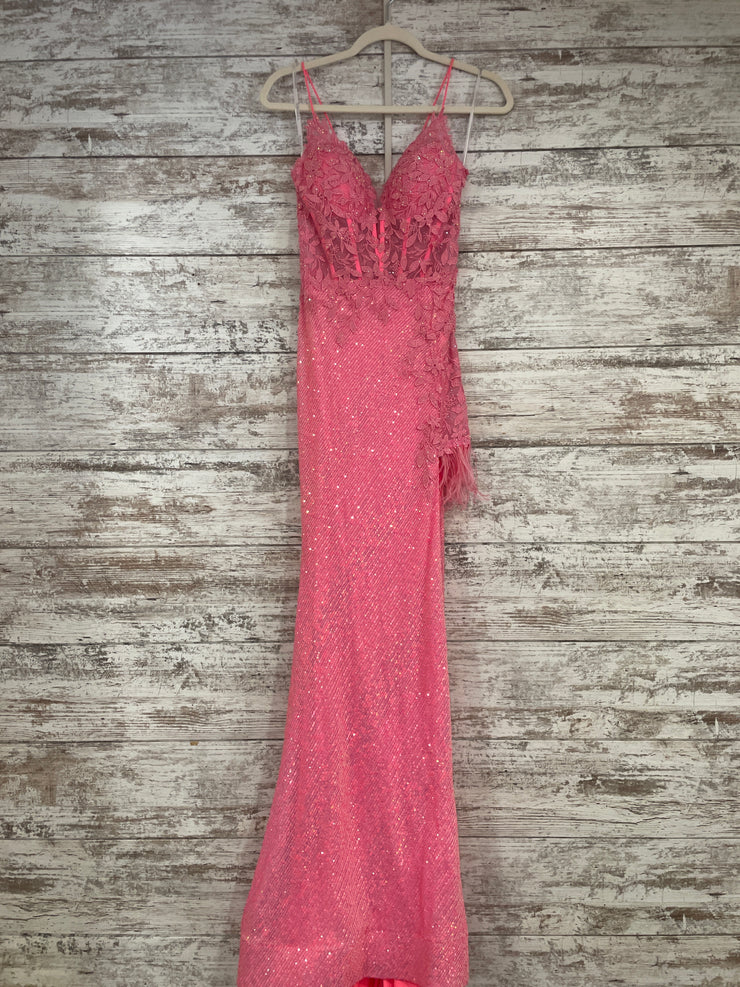 PINK/FLORAL LONG DRESS (NEW)