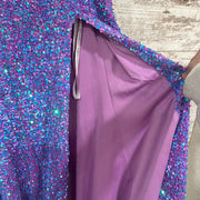 PURPLE SEQUIN LONG DRESS