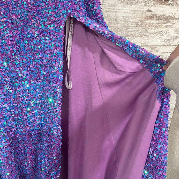 PURPLE SEQUIN LONG DRESS