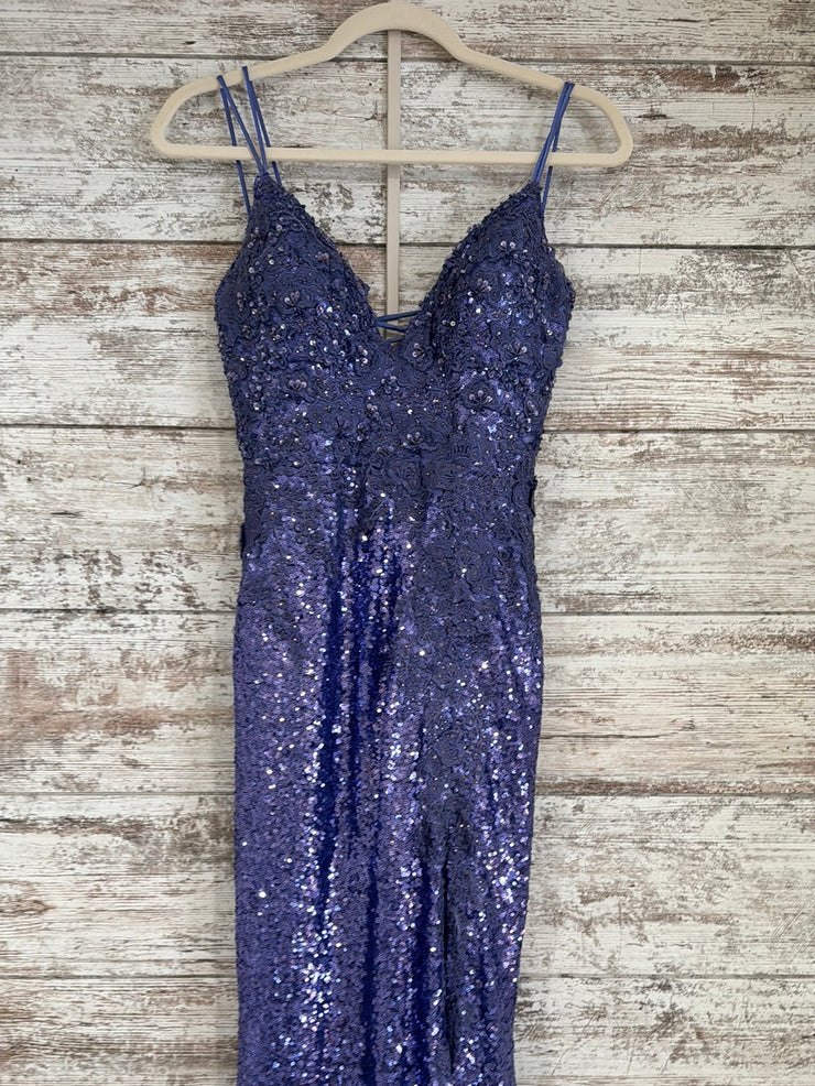 PURPLE SPARKLY LONG DRESS