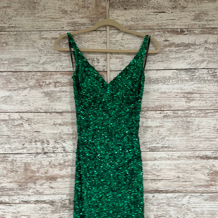 GREEN FULL SEQUIN LONG DRESS