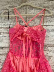 PINK/FLORAL A LINE GOWN (NEW)