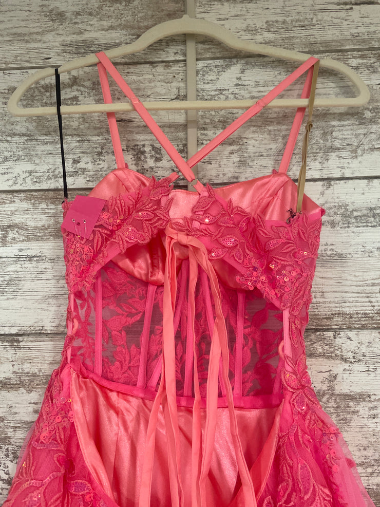 PINK/FLORAL A LINE GOWN (NEW)