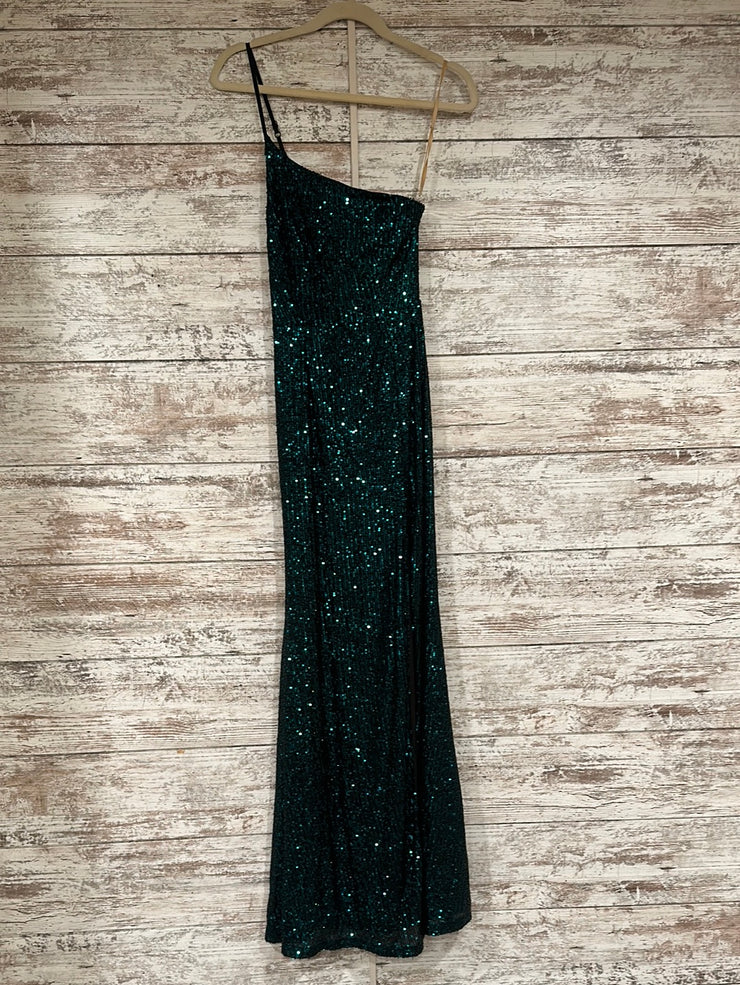 GREEN FULL SEQUIN LONG DRESS