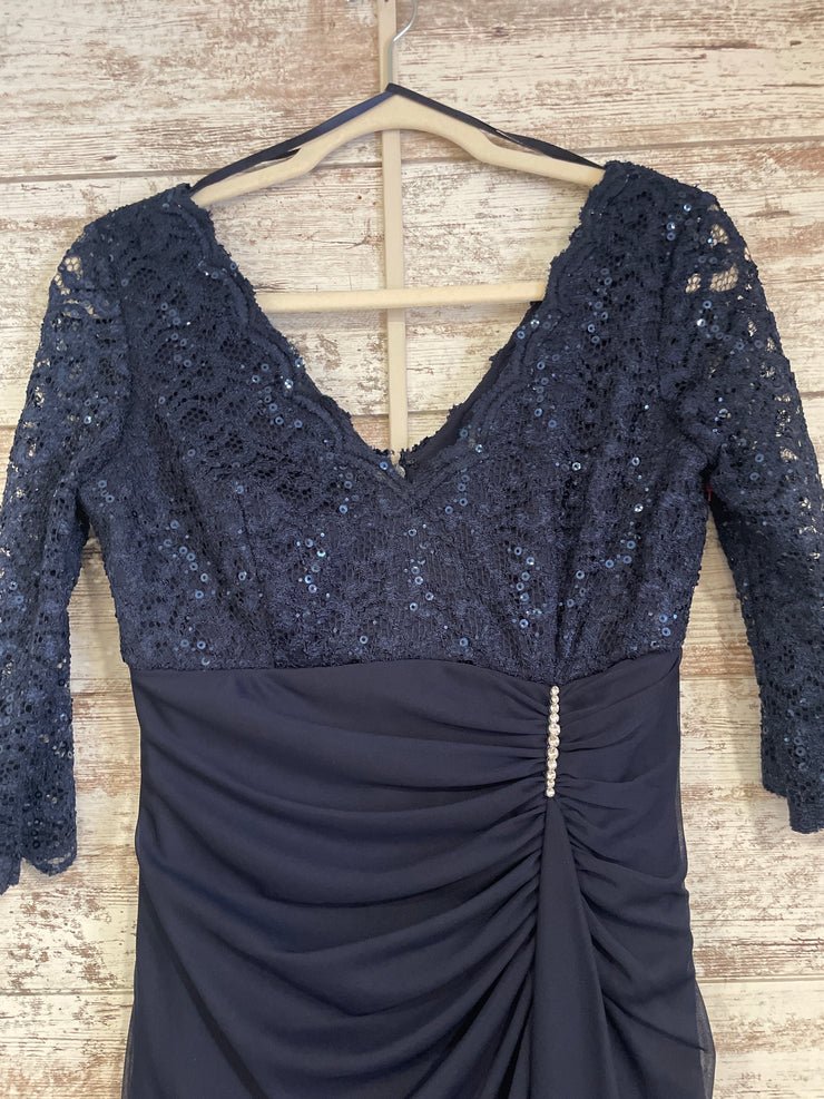 NAVY LONG EVENING GOWN