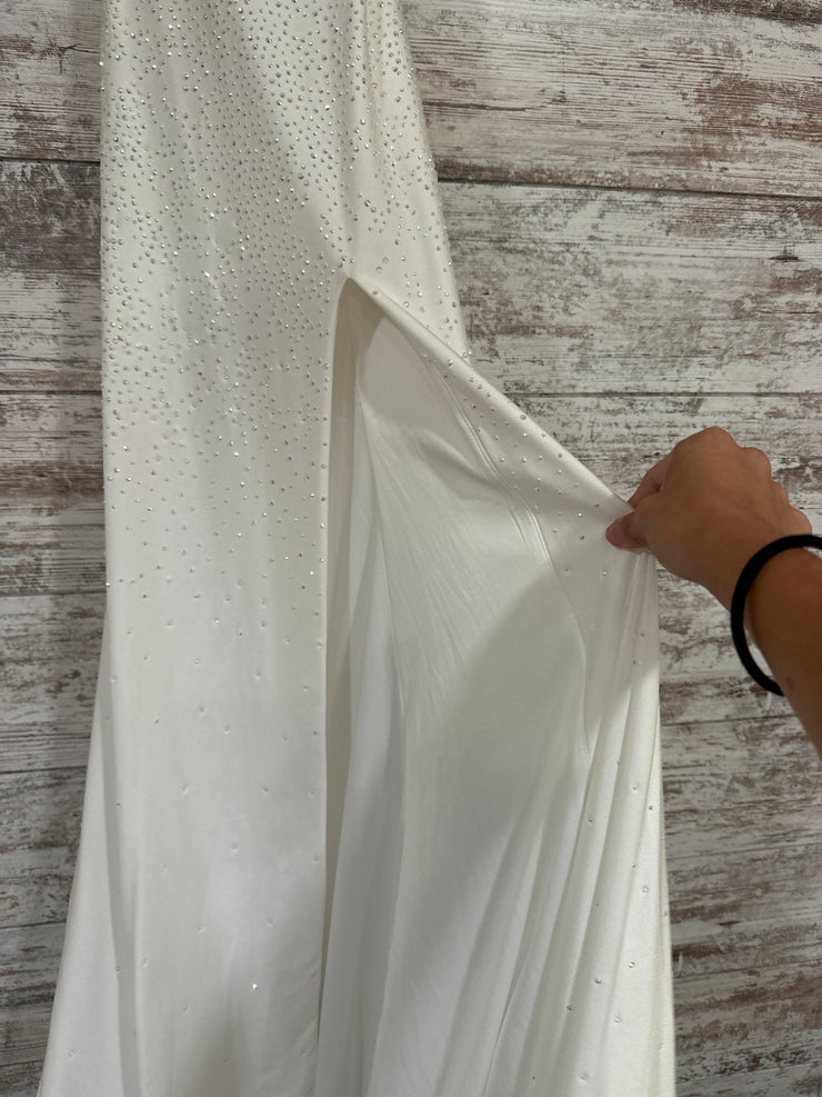 WHITE BEADED LONG DRESS (NEW)