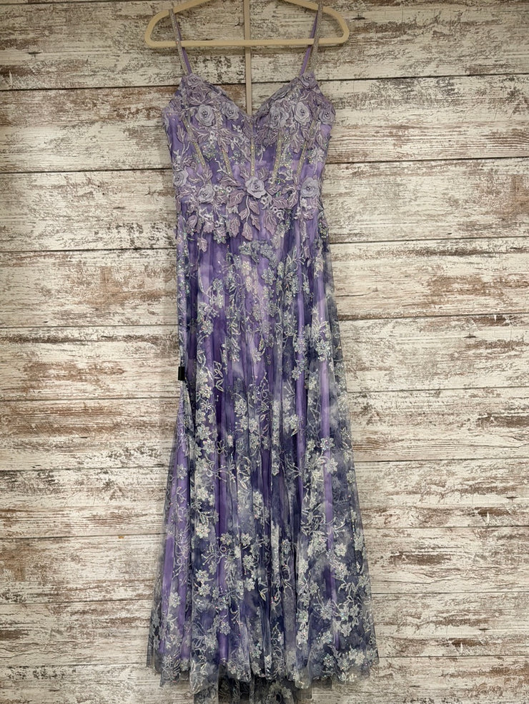 PURPLE/WHITE SPARKLY A LINE