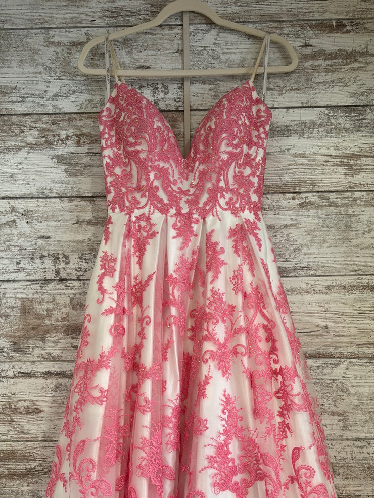 PINK/WHITE A LINE GOWN