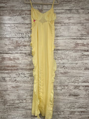 YELLOW RUFFLED LONG DRESS -NEW