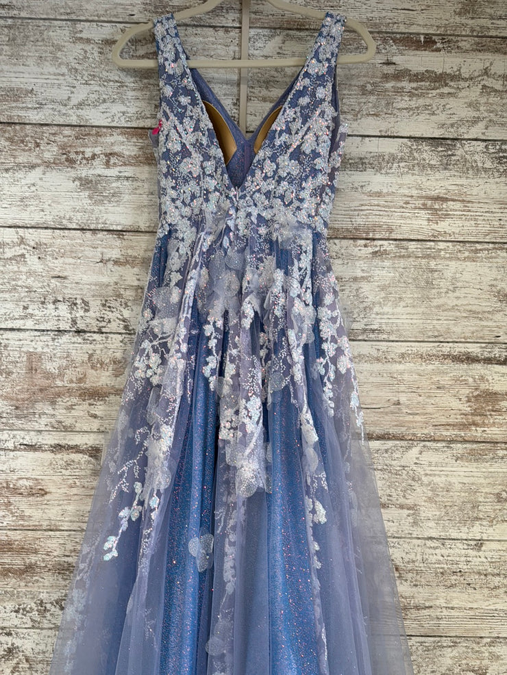 LAVENDER/FLORAL SPARKLY A LINE